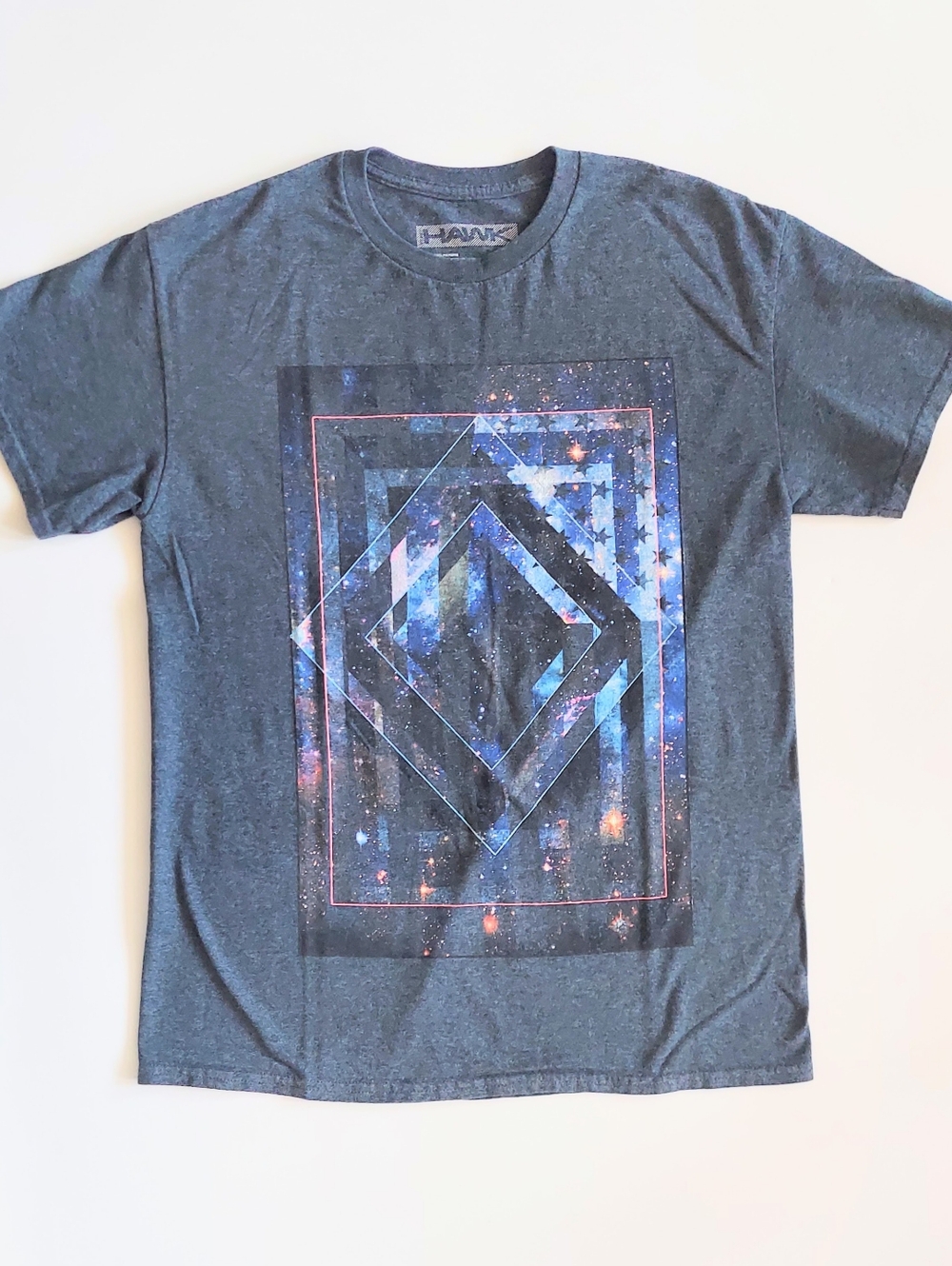 Tony Hawk Galaxy Stars Space Short Sleeve Graphic T Shirt Blue Size Medium